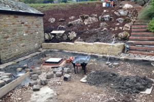 Stone walling to surround the drive in High Casterton